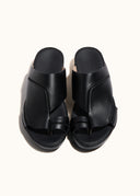 STITCHED SINGLE TOE SANDAL - NERO