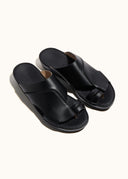 STITCHED SINGLE TOE SANDAL - NERO