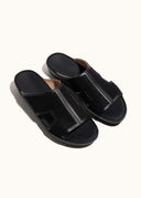 FRAMED BOX SANDAL - BLACK CANVAS