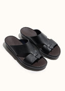 LOOPED BELT SANDAL - NERO