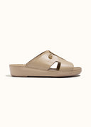 TIGHTENED SQUARE CUT SANDAL - BEIGE