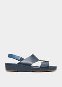 SLINGBACK BELT BUCKLE UP SANDAL – NAVY