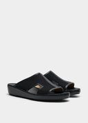 FRAMED BOX SANDAL - BLACK CANVAS