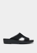 FRAMED BOX SANDAL - BLACK CANVAS
