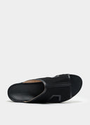FRAMED BOX SANDAL - BLACK CANVAS