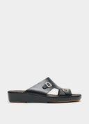 SQUARE DUAL BUCKLE SANDAL – NERO