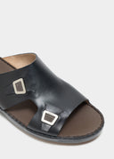 SQUARE DUAL BUCKLE SANDAL – NERO