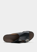 SQUARE DUAL BUCKLE SANDAL – NERO