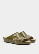 SQUARE DUAL BUCKLE SANDAL – KHAKY