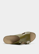 SQUARE DUAL BUCKLE SANDAL – KHAKY