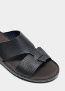 LOOPED BELT SANDAL - NERO