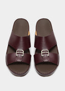 BELT BUCKLE UP SANDAL – BORDEAUX