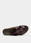 BELT BUCKLE UP SANDAL – BORDEAUX
