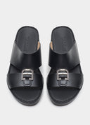 BELT BUCKLE UP SANDAL - NERO