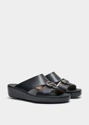 BELT BUCKLE UP SANDAL - NERO